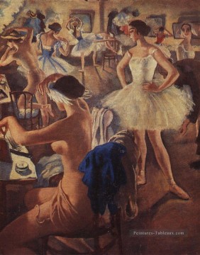 dans le vestiaire ballet lac de cygne 1924 danseuse ballerine russe Peinture à l'huile